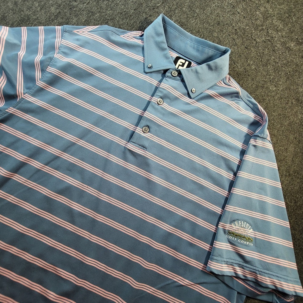 FootJoy Golf Polo FJ Performance Mens L Presidio Golf Course Striped